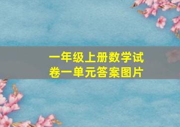 一年级上册数学试卷一单元答案图片