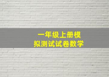 一年级上册模拟测试试卷数学