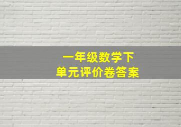 一年级数学下单元评价卷答案