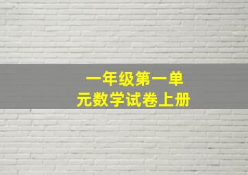 一年级第一单元数学试卷上册