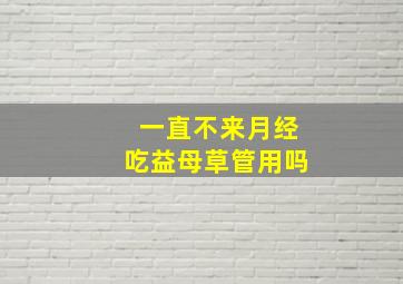 一直不来月经吃益母草管用吗