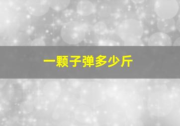 一颗子弹多少斤