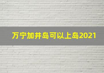 万宁加井岛可以上岛2021