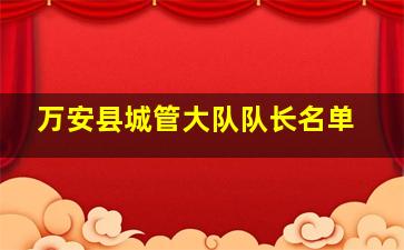 万安县城管大队队长名单