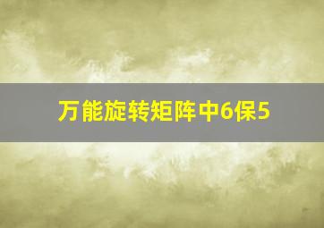 万能旋转矩阵中6保5