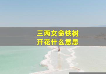 三两女命铁树开花什么意思