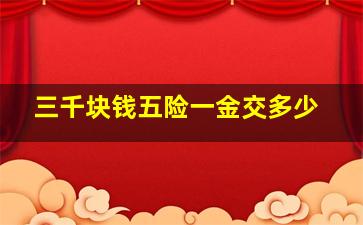 三千块钱五险一金交多少