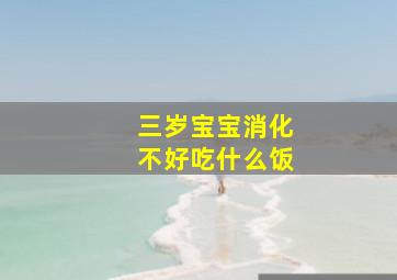 三岁宝宝消化不好吃什么饭