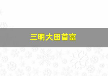 三明大田首富