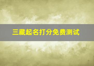 三藏起名打分免费测试