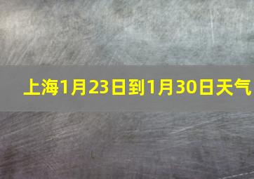 上海1月23日到1月30日天气