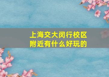 上海交大闵行校区附近有什么好玩的