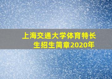 上海交通大学体育特长生招生简章2020年