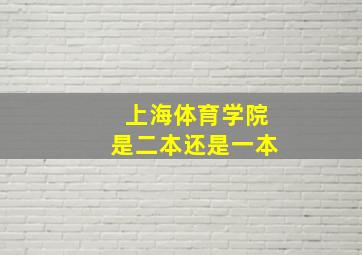 上海体育学院是二本还是一本