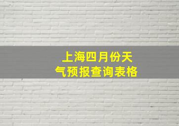 上海四月份天气预报查询表格