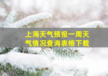 上海天气预报一周天气情况查询表格下载