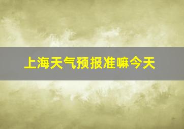 上海天气预报准嘛今天