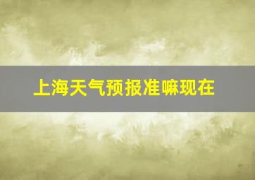 上海天气预报准嘛现在