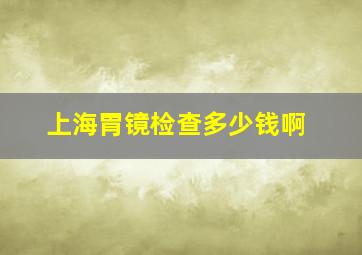 上海胃镜检查多少钱啊