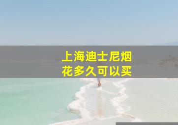 上海迪士尼烟花多久可以买