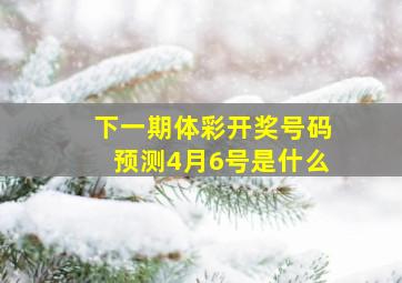 下一期体彩开奖号码预测4月6号是什么