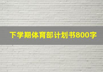 下学期体育部计划书800字