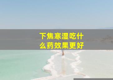 下焦寒湿吃什么药效果更好