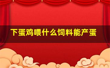 下蛋鸡喂什么饲料能产蛋