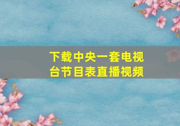 下载中央一套电视台节目表直播视频