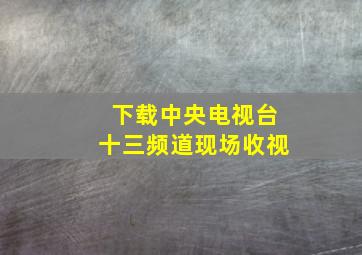 下载中央电视台十三频道现场收视