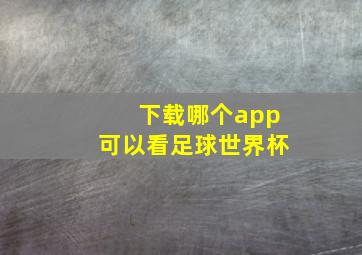 下载哪个app可以看足球世界杯