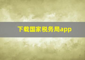 下载国家税务局app