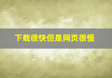 下载很快但是网页很慢