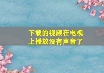 下载的视频在电视上播放没有声音了