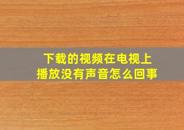 下载的视频在电视上播放没有声音怎么回事