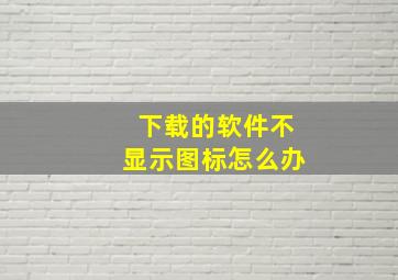 下载的软件不显示图标怎么办