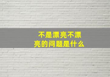 不是漂亮不漂亮的问题是什么