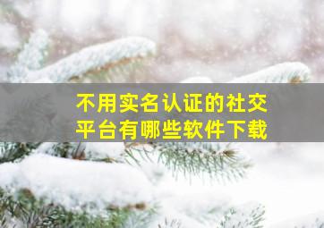 不用实名认证的社交平台有哪些软件下载