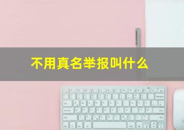 不用真名举报叫什么