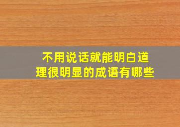 不用说话就能明白道理很明显的成语有哪些