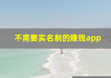 不需要实名制的赚钱app