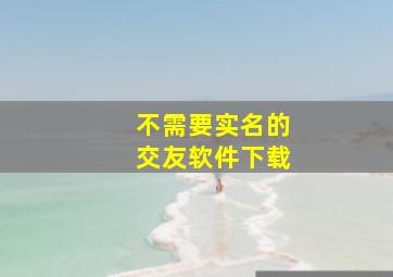 不需要实名的交友软件下载