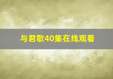 与君歌40集在线观看