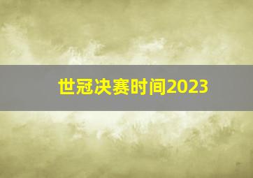 世冠决赛时间2023