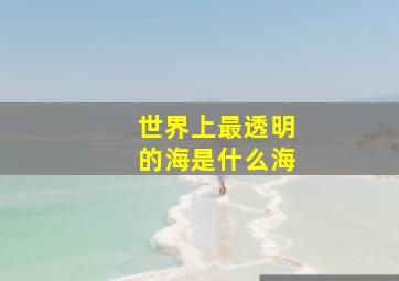 世界上最透明的海是什么海