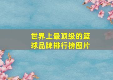 世界上最顶级的篮球品牌排行榜图片