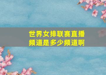 世界女排联赛直播频道是多少频道啊