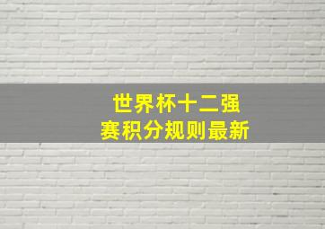 世界杯十二强赛积分规则最新