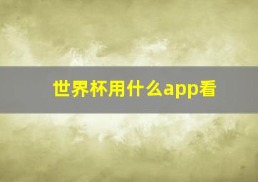 世界杯用什么app看