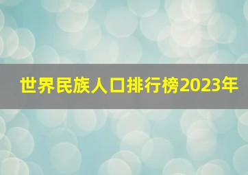 世界民族人口排行榜2023年